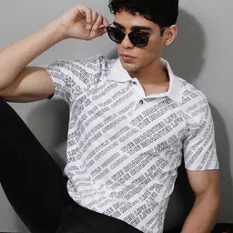 The Roadster Lifestyle Co Typography Printed Polo Collar Pure Cotton T-Shirt-image-70