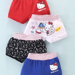 Bodycare Cotton Knit Mid Thigh  Shorts Hello Kitty Print Pack of 4 - Multicolor-picture-7