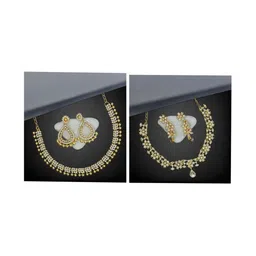 Women Click Gold-Plated Stone-Studded & Beaded Jewellery Set-picture-34