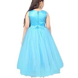 Aarika Sleeveless Ruffled Bodice Detailed Flared Gown - Ferozi Blue image 3