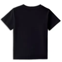 BLUSHES 100% Cotton Fathers Day Theme Half Sleeves I Have A Super Papa Text Printed Tee - Black image 3