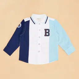 Pantaloons Baby Cotton Full Sleeves B Alphabet Patch Detailed Shirt - Multi Colour image 4