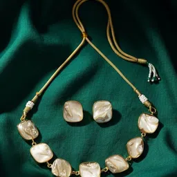 SZN Gold-Plated Stone-Studded Jewellery Set image 5
