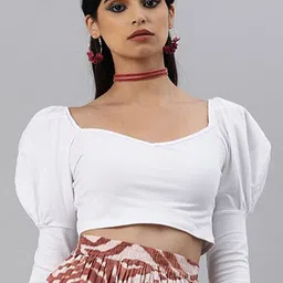 SCORPIUS Sweetheart Neck Puff Sleeve Crop Top-picture-16