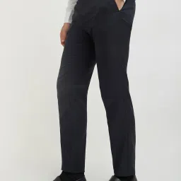 Raymond Blue Polyester Slim Fit Checks Trousers image 3