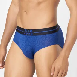 Macroman M-Series Blue Regular Fit Printed Briefs - Pack Of 2 image 3