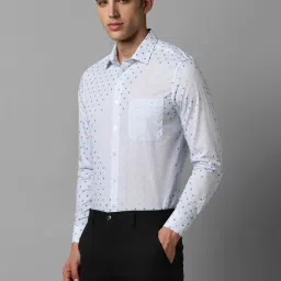 Louis Philippe White Cotton Slim Fit Printed Shirt image 3