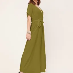 Moomaya Olive Relaxed Fit Maxi Dress image 3