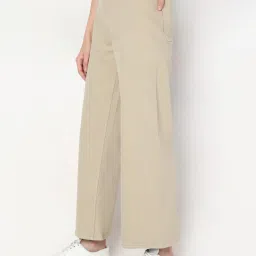 Vero Moda Beige Cotton Wide Leg Jeans image 3