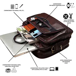 LOREM Unisex Textured Laptop Bag image 4