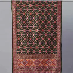 Silk Land Green Cotton Woven Pattern Dupatta image 3