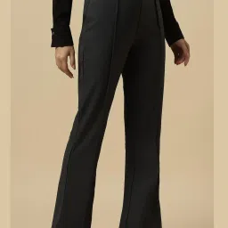 Allen Solly Grey Polyester Solid Regular Fit Formaltrousers image 3