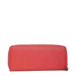 Caprese Sophia Red Faux Leather Solid Zip Around Wallet image 3