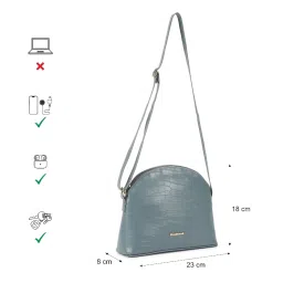 Fastrack Blue Textured Medium Sling Handbag image 3