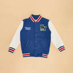 Pantaloons Junior Navy Solid Full Sleeves Jacket image 3