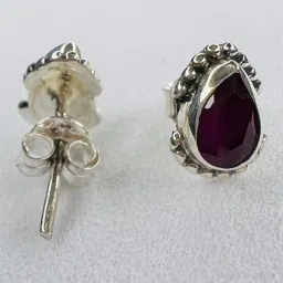 Arte Jewels 925 Sterling Silver Stone Stud Earrings for Kids image 3