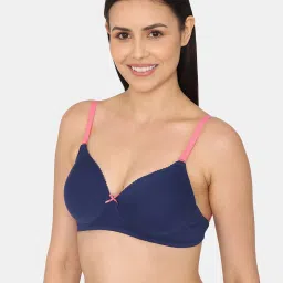 Zivame Blue Half Coverage Wireless Backless Bra image 3