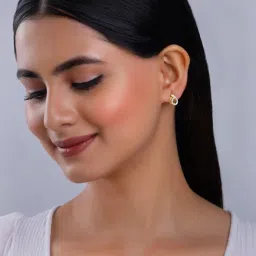 GIVA 14k Yellow Gold Ovale Lab Grown Diamond Earrings image 3