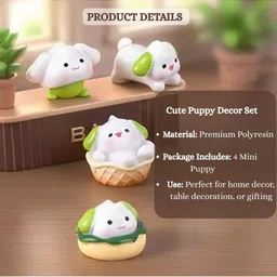 Ascension Green And White 4 Pieces Birds And Animals Figurine Showpiece image 4