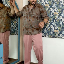 Instafab Plus Men Plus Size Comfort Fit Geometric Printed Cotton Casual Shirt-picture-33