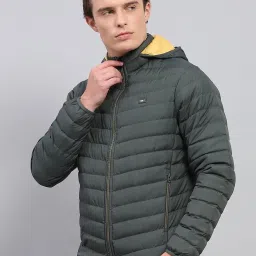 Monte Carlo Olive Regular Fit Quilted Hooded Jacket image 3