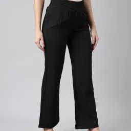 showoffff SHOWOFF Black Regular Fit Mid Rise Trousers image 3