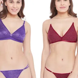 N-Gal Purple & Maroon Printed Bra & Panty Set (Pack Of 2)-picture-29