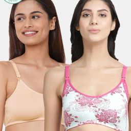 Inner Sense Multicolored Non Wired Non Padded Nursing Bra (Pack Of 2)-picture-36