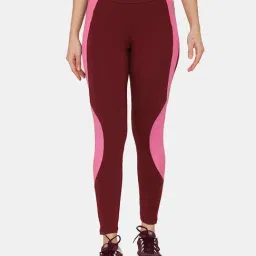 Zelocity by Zivame Wine Mid Rise Tights-image-96