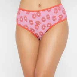Clovia Pink Floral Print Panty-image-74