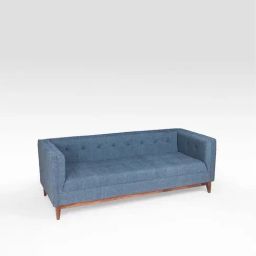 Fabindia Home Blue & Brown Sheesham Wood 3-Seater Obra Sofa-picture-46