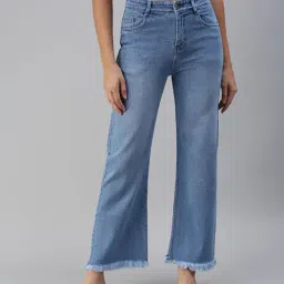 showoffff SHOWOFF Clean Look Blue Wide Leg Denim Jeans-picture-30