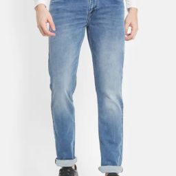 Octave Blue Cotton Regular Fit Jeans-picture-14