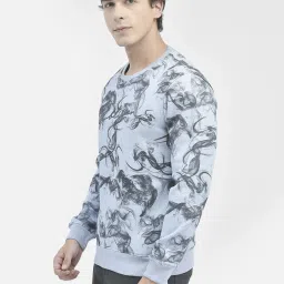 Crimsoune Club Blue Regular Fit Printed Sweatshirt image 3