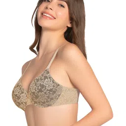 Amante Beige Lace Work T-Shirt Bra image 3