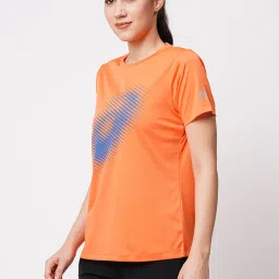 Asics Orange Logo Print T-Shirt image 3