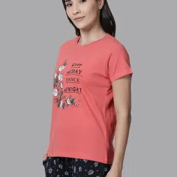 Kryptic Yellow & Peach Cotton Graphic Print T-Shirt (Pack Of 2) image 3