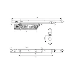 OZONE Cam Action Concealed Door Closer 120 Kg Weight Capacity Silver Finish, CDC-CA-6800 TA SILVER image 2