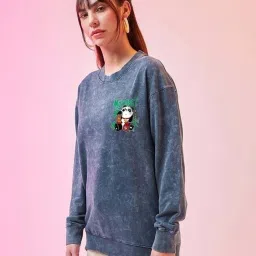 Bewakoof Blue Graphic Relaxed Fit Sweatshirt image 3