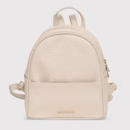 Caprese Cream Faux Leather Medium Backpack-picture-13