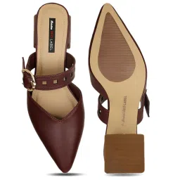 Bata Women's MARIELLE E 23 Maroon Mule Shoes image 3