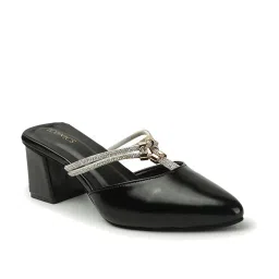Iconics Women's Black Mule Shoes image 3