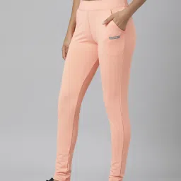 SHOWOFFFF Peach Slim Fit Mid Rise Trackpants image 3
