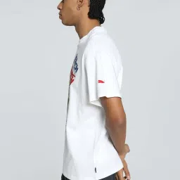 Puma White Cotton Relaxed Fit Graphic Sports T-Shirt image 3