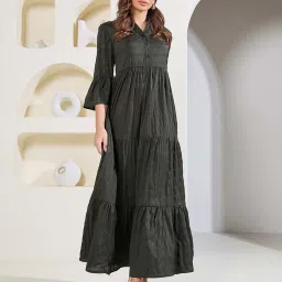 Styli Black Regular Fit Maxi Dress image 3