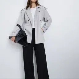 Styli Grey Polyester Regular Fit Jacket-image-18