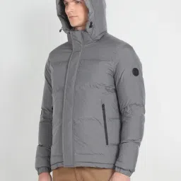 Arrow Sport Grey Regular Fit Hooded Jacket image 3