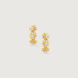 Mia by Tanishq Gold & Diamond Daisy Trail Stud Earrings image 2