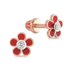 Malabar Gold and Diamonds BIS Hallmark 18k Rose Gold Diamond Stud Earrings-picture-27