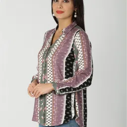 Mustard Multicolor Moss Floral Print Shirt image 3